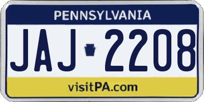 PA license plate JAJ2208