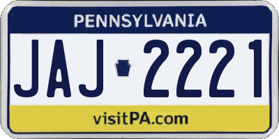 PA license plate JAJ2221