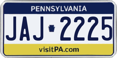 PA license plate JAJ2225