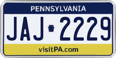 PA license plate JAJ2229