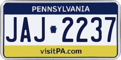 PA license plate JAJ2237