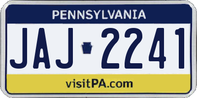 PA license plate JAJ2241