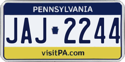 PA license plate JAJ2244