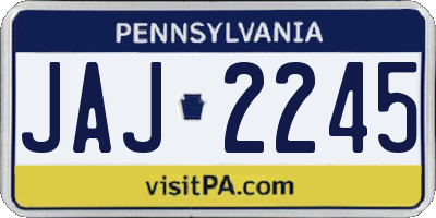 PA license plate JAJ2245