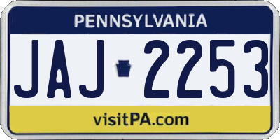 PA license plate JAJ2253