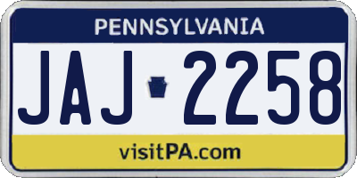 PA license plate JAJ2258