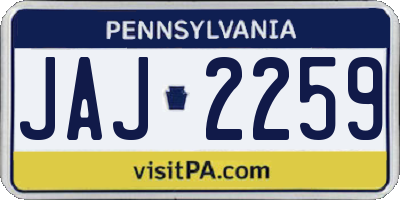 PA license plate JAJ2259