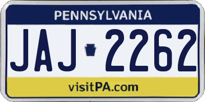 PA license plate JAJ2262