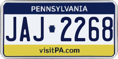 PA license plate JAJ2268