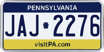 PA license plate JAJ2276