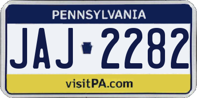 PA license plate JAJ2282
