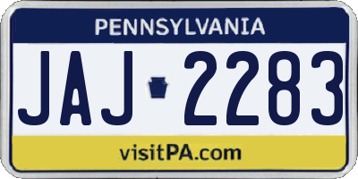 PA license plate JAJ2283