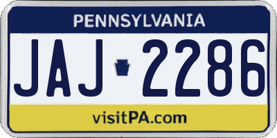 PA license plate JAJ2286