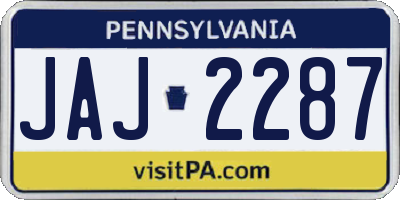PA license plate JAJ2287