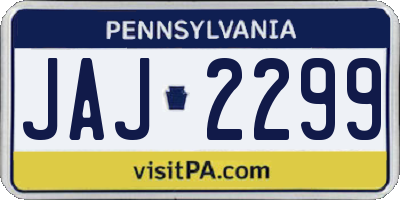 PA license plate JAJ2299