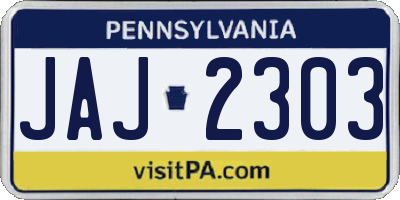 PA license plate JAJ2303