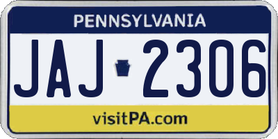 PA license plate JAJ2306
