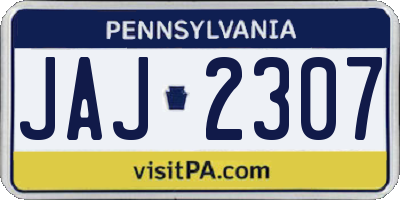 PA license plate JAJ2307