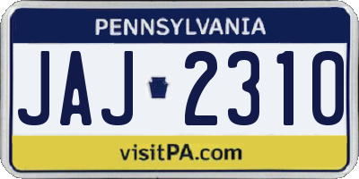 PA license plate JAJ2310