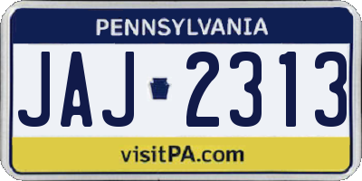 PA license plate JAJ2313