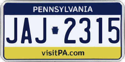 PA license plate JAJ2315