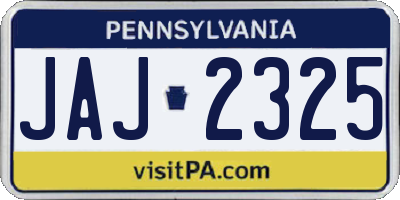 PA license plate JAJ2325