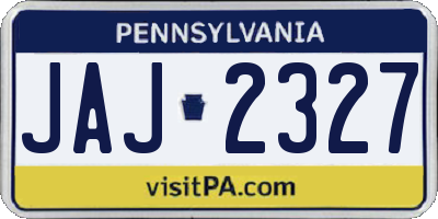 PA license plate JAJ2327