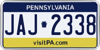 PA license plate JAJ2338