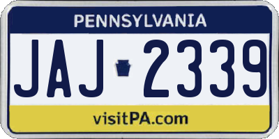 PA license plate JAJ2339