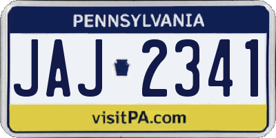 PA license plate JAJ2341