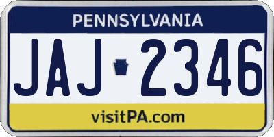 PA license plate JAJ2346