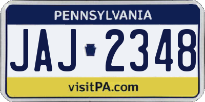 PA license plate JAJ2348