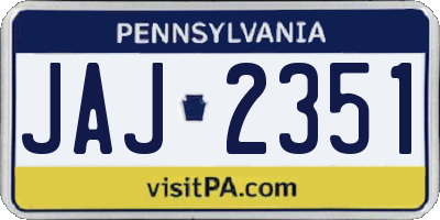 PA license plate JAJ2351