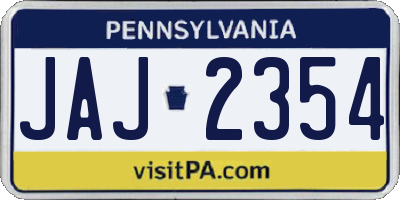 PA license plate JAJ2354