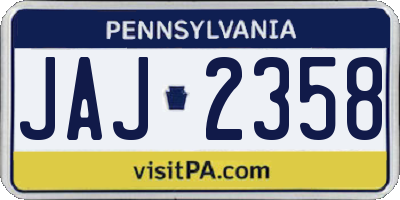 PA license plate JAJ2358