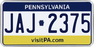 PA license plate JAJ2375