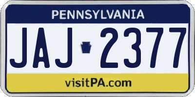 PA license plate JAJ2377