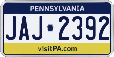 PA license plate JAJ2392