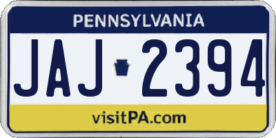 PA license plate JAJ2394