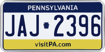 PA license plate JAJ2396
