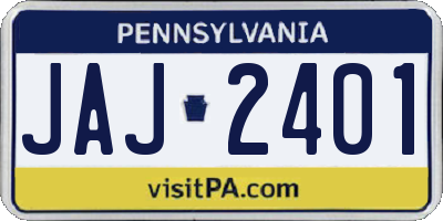 PA license plate JAJ2401