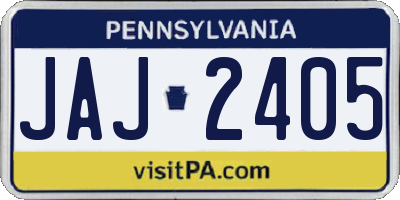 PA license plate JAJ2405