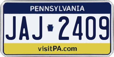 PA license plate JAJ2409