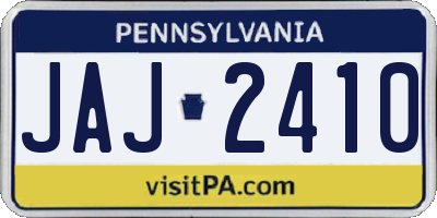 PA license plate JAJ2410