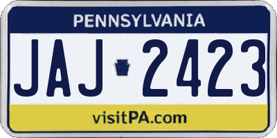 PA license plate JAJ2423