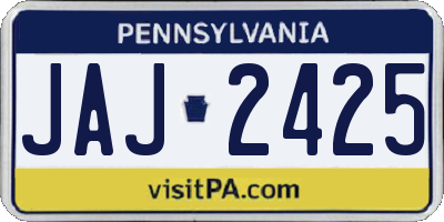 PA license plate JAJ2425