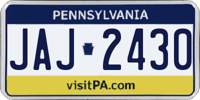 PA license plate JAJ2430