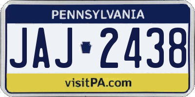 PA license plate JAJ2438