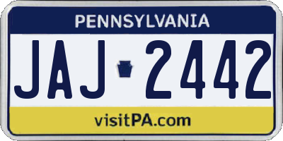 PA license plate JAJ2442