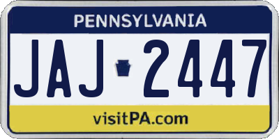 PA license plate JAJ2447